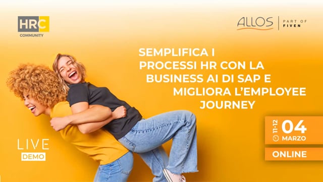 Thumbnail Semplifica i processi HR con la Business AI di SAP e migliora l’Employee Journey