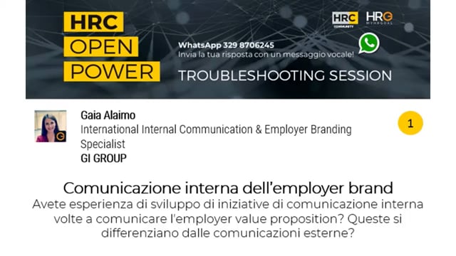 Thumbnail Veronica Moretti risponde su COMUNICAZIONE INTERNA DELL'EMPLOYER BRAND
