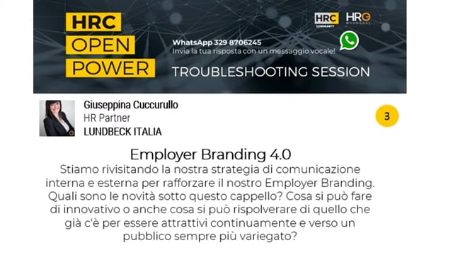 Thumbnail Giovanna Damiani risponde su EMPLOYER BRANDING 4.0