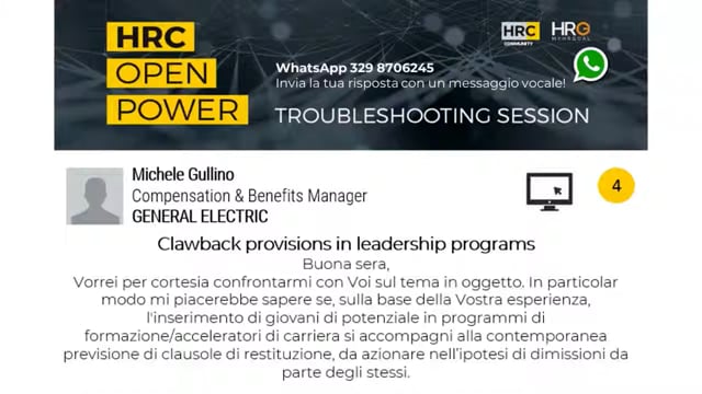 Thumbnail Sabrina De Pretto risponde su  Clawback provisions in leadership programs