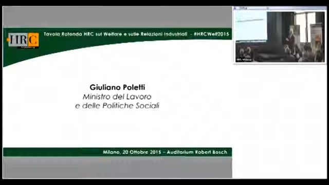 Thumbnail Parte 6 - 20/10/2015 - Tavola Rotonda HRC sul Welfare e sulle Relazioni Industriali - Conclusioni