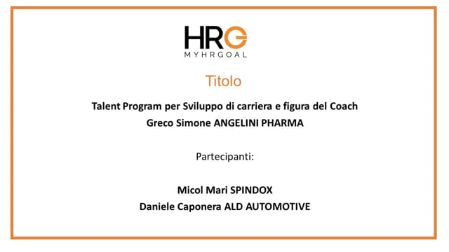 Thumbnail WebCall MyHRGOal - Talent Program per Sviluppo di carriera e figura del Coach
